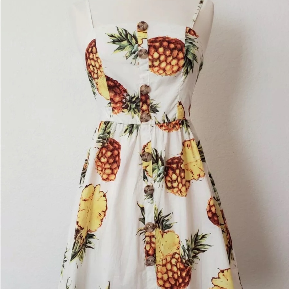 Anthropology size s pineapple tropical dress - Picture 6 of 12